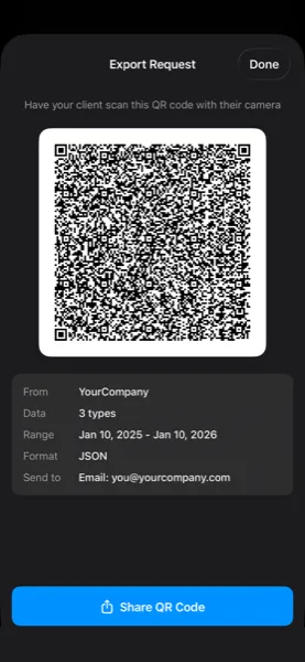 PulsHealth app showing QR code scanning feature